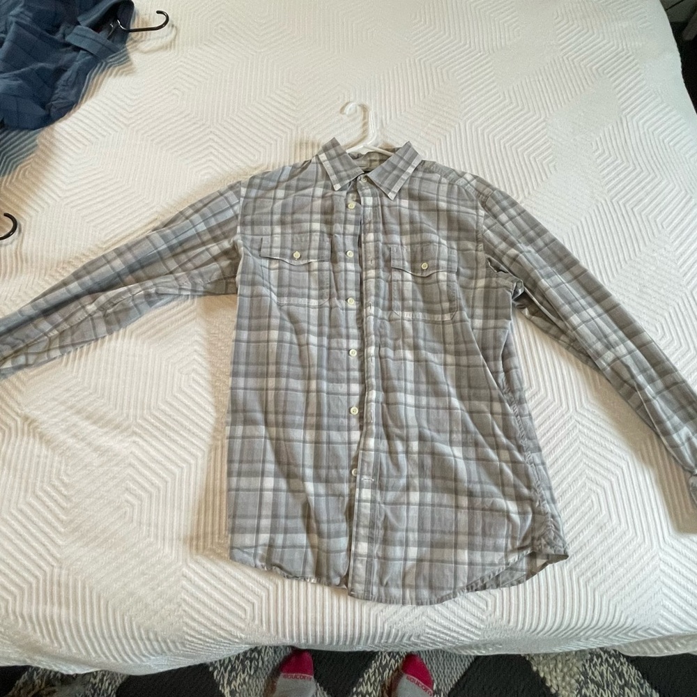 Gray Plaid Men's Shirt